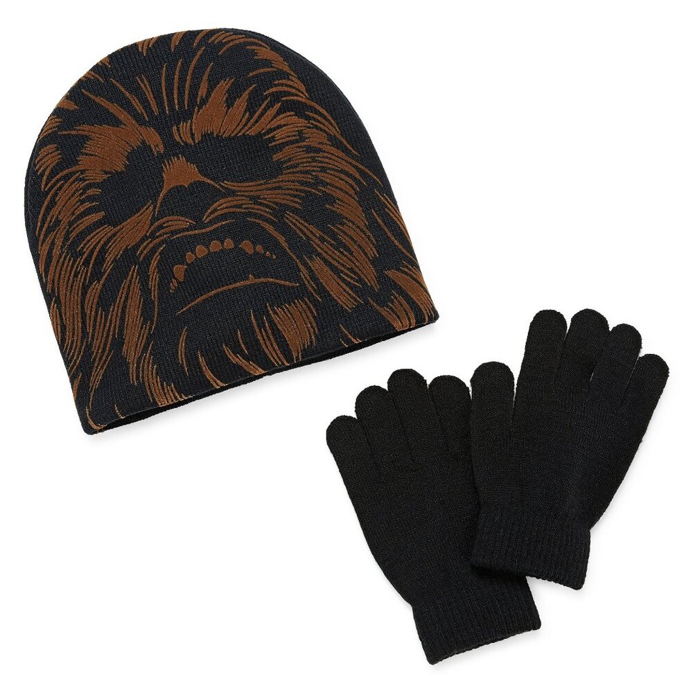 New! Star Wars Chewbacca Hat & Gloves Set